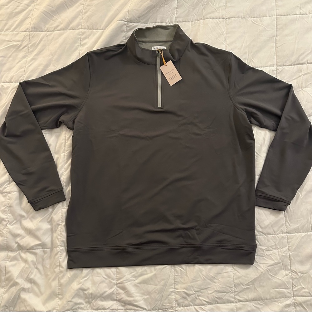 Peter Millar Perth Quarter-Zip: Iron | Men’s 2XL | Golf Pullover | New with Tags
